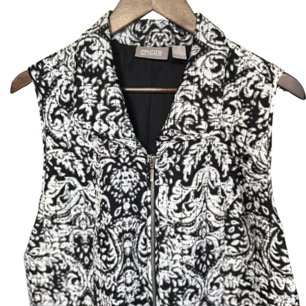 Chico's Black and Tan Vest Sz XL - Picture 3 of 6